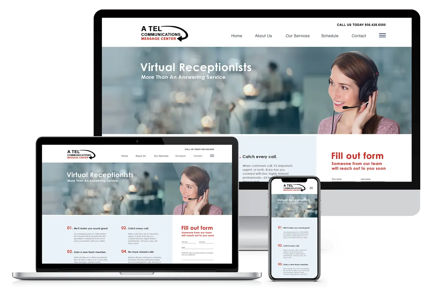 Website revamp for A-Tel Communications answering service
