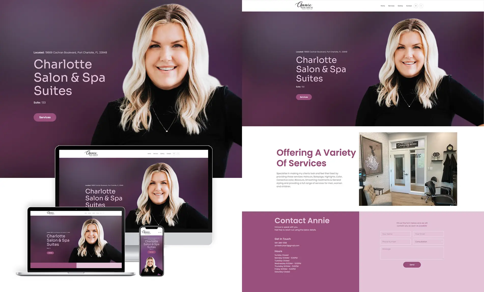 Branding and website design for Charlotte Salon & Spa Suites