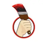 Custom Elite Painting logo showing a hand holding a red-tipped paintbrush
