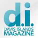 Davis Islands Magazine logo with lowercase "d.i." in blue gradient text