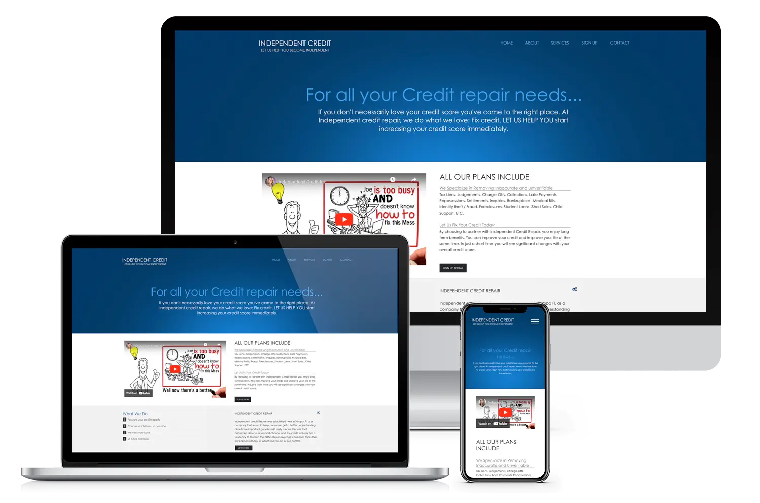Website development for Independent Credit repair services