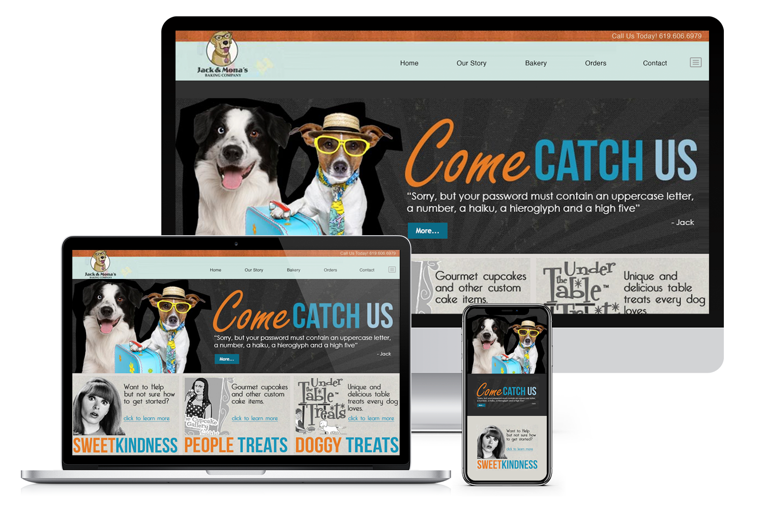 Website design and branding for Jack & Mona’s Baking Company