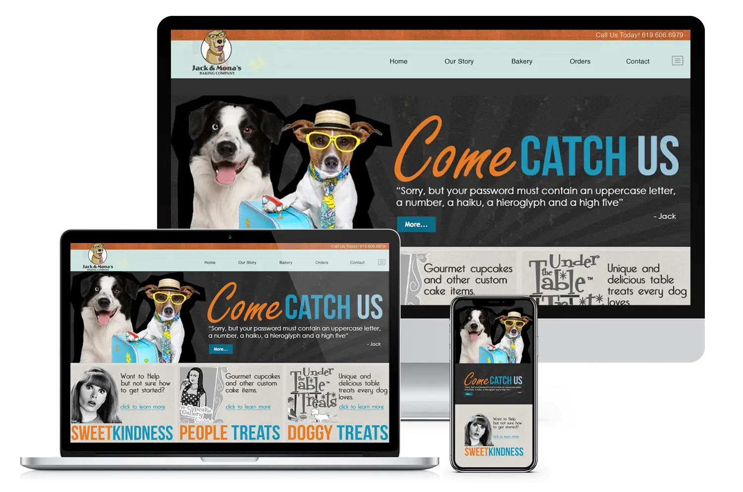 Website design and branding for Jack & Mona’s Baking Company