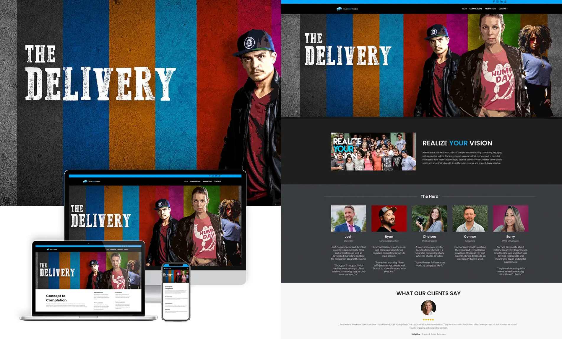 UI/UX website design for independent film project The Delivery