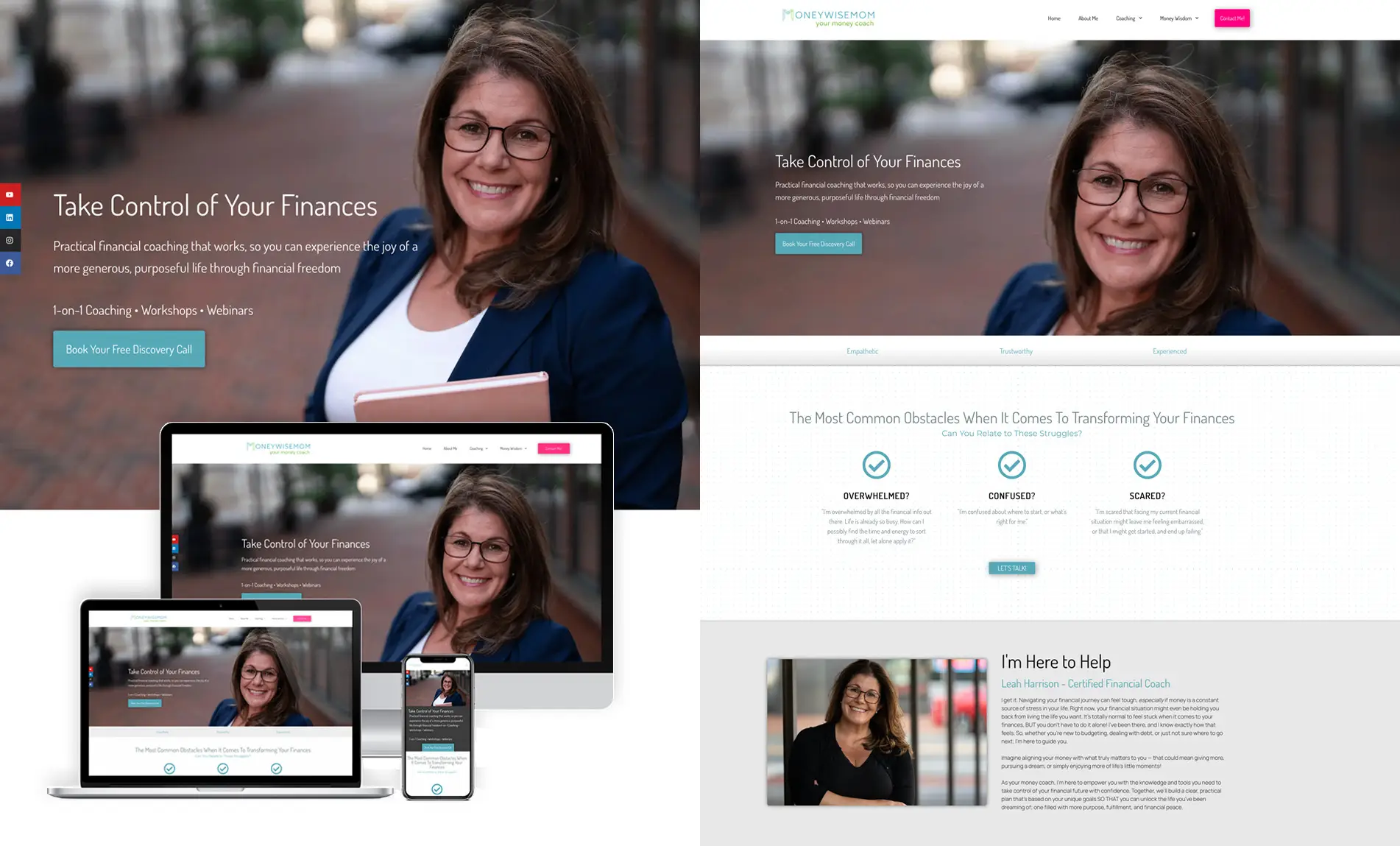 Website design for Money Wise Mom financial coaching services