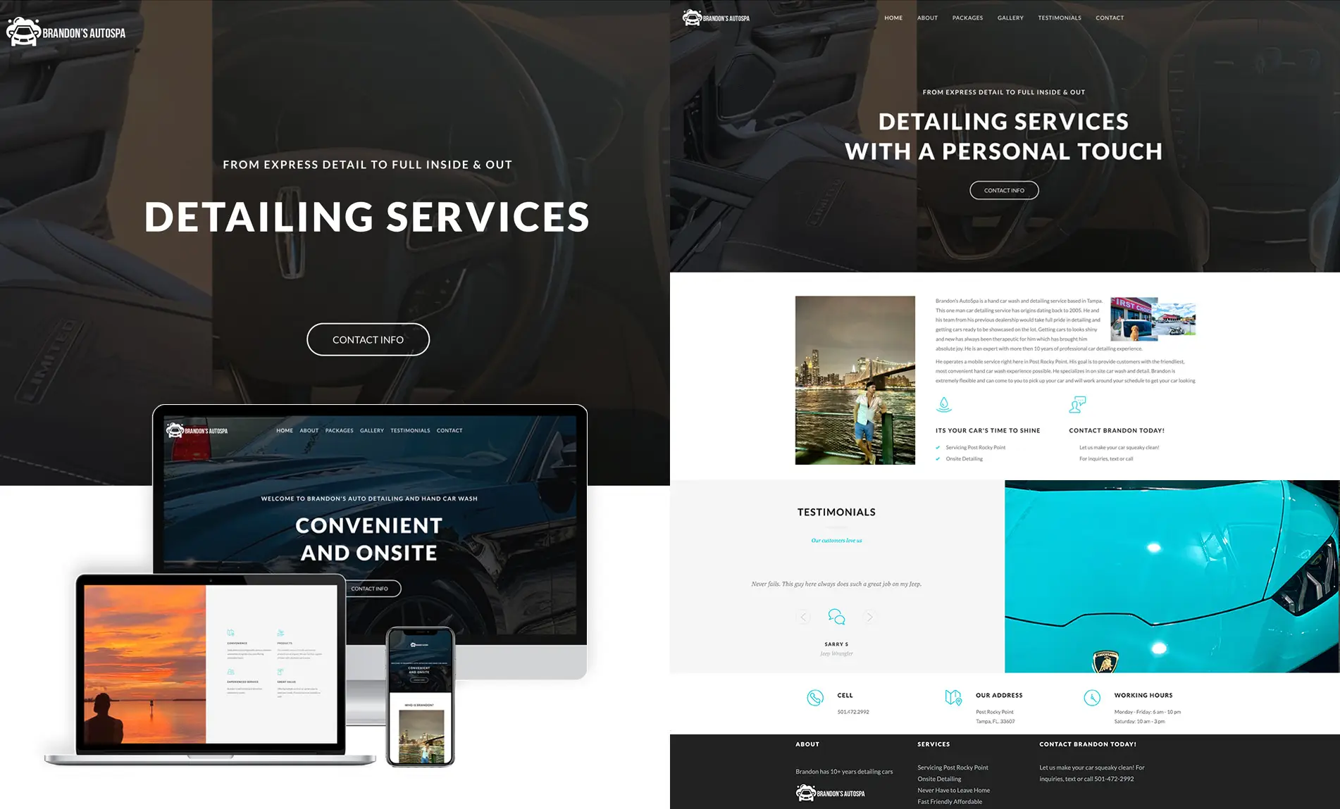 Website development project for Brandon’s AutoSpa detailing services