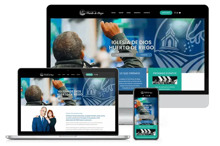 Responsive church website design for Iglesia de Dios by Sarry San, featuring faith-based branding solutions