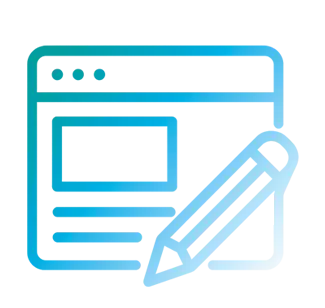 Brand-first web design icon with browser and pencil